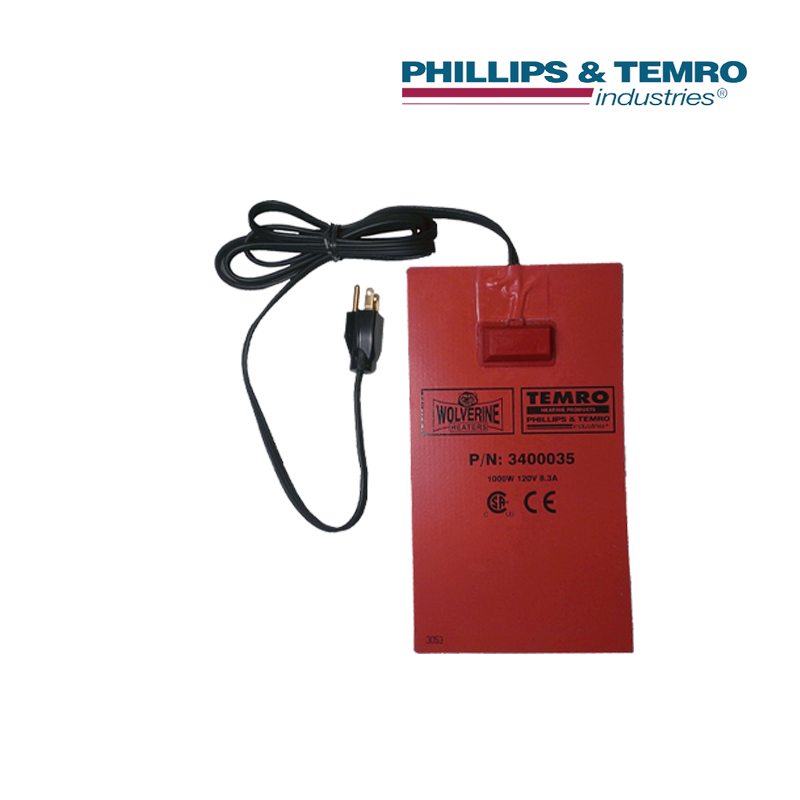 Phillips & Temro 3400035 Flexible Adhesive Pad Heaters 6" x 10.75", 1000W